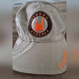 Vienna Austria Beige and Orange Cap 9" Diameter